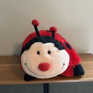 Pillow Pets Ladybug Stuffed Animal Plush Medium 2010 Red Black White Washable